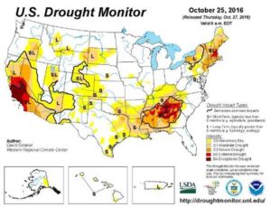 October 2016 US Drought Map